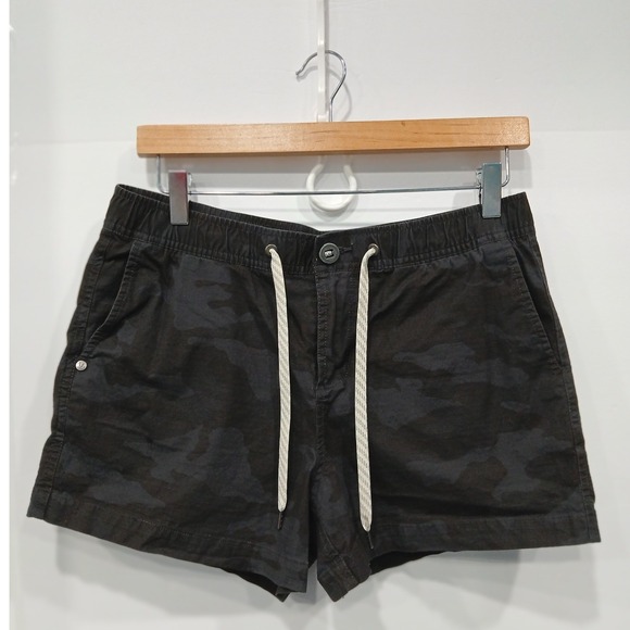 Vuori Pants - Vuori Womens Med Ripstop Shorts Black Camo Organic Cotton VW364